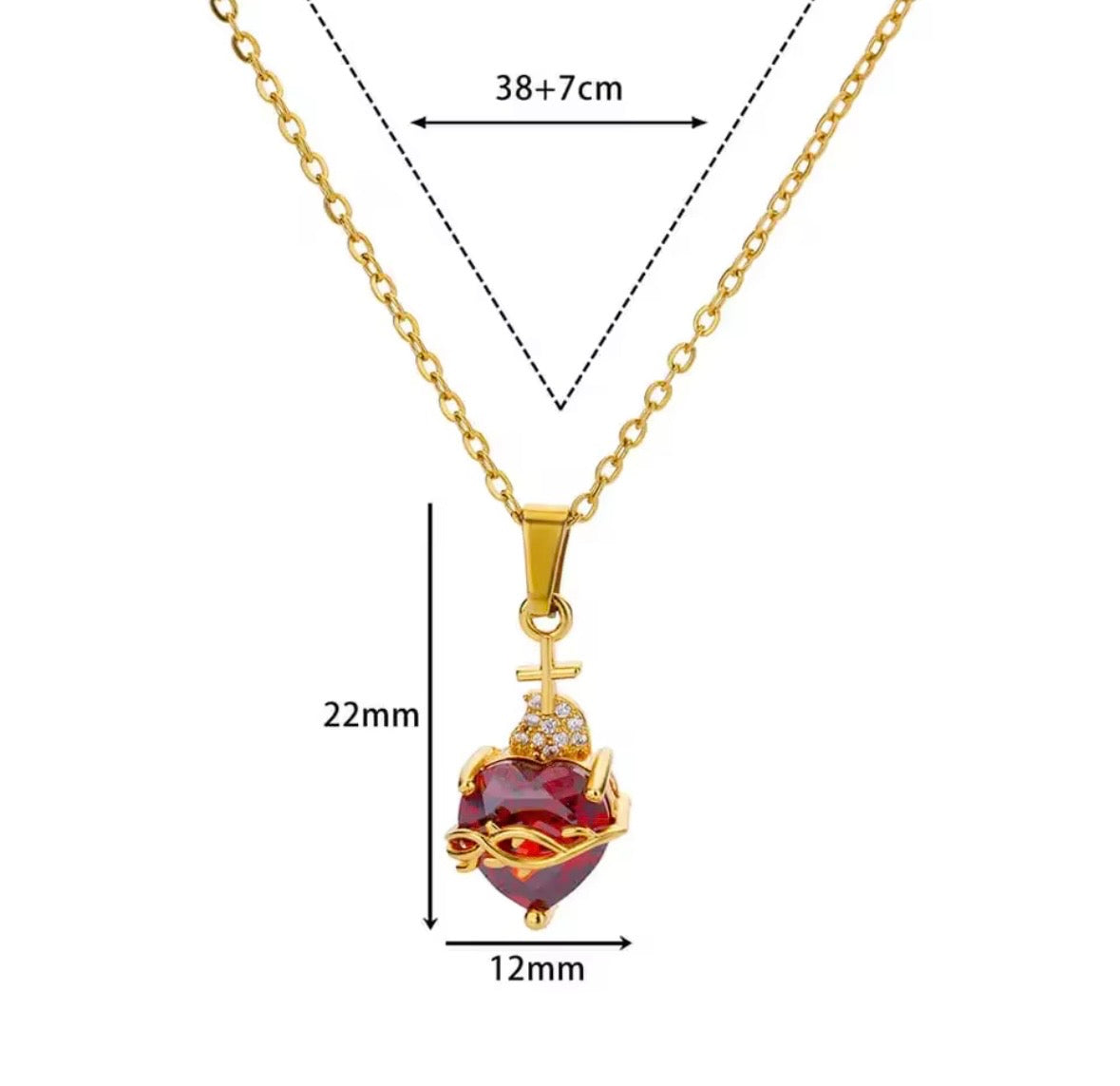Collar cruz de corazón - Eterna Huella