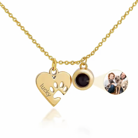 Collar Corazón Huella con foto proyectada - Eterna Huella