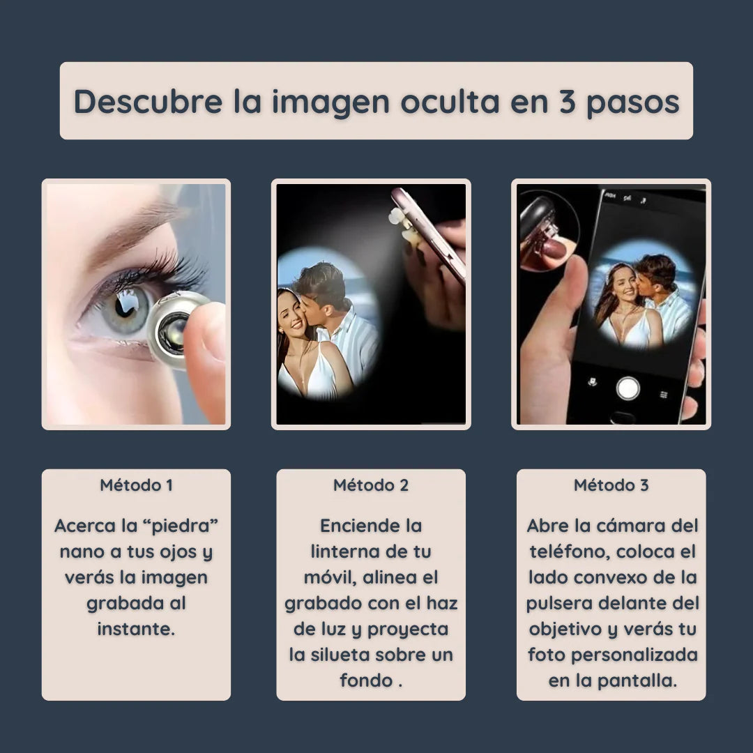 Pulsera varias huellas con foto y nombre - Eterna Huella