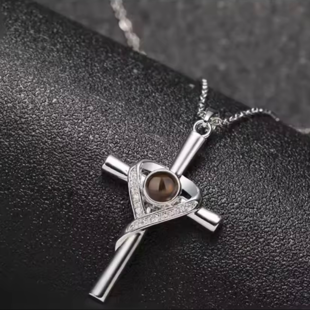 Collar cruz con foto personalizada - Eterna Huella