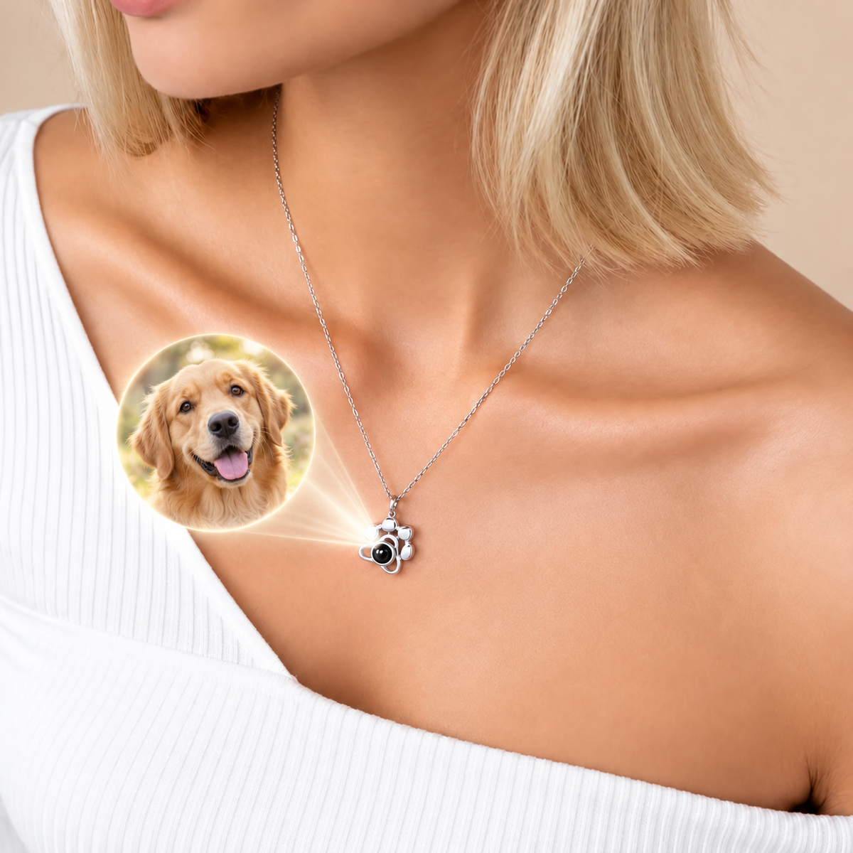 Collar huella con foto personalizada
