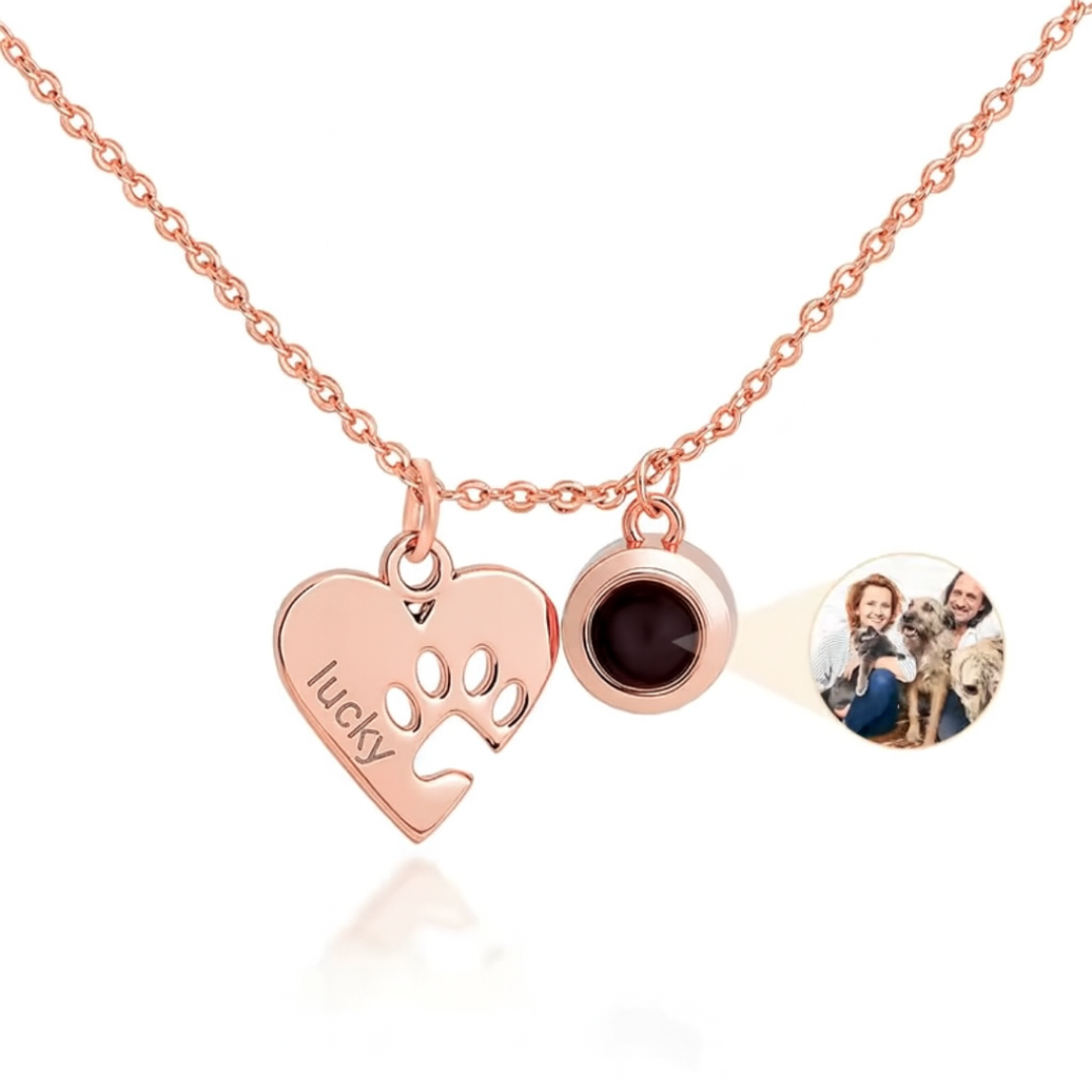 Collar Corazón Huella con foto proyectada - Eterna Huella