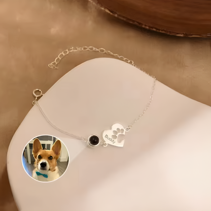 Pulsera Corazón Huella con foto proyectada - Eterna Huella