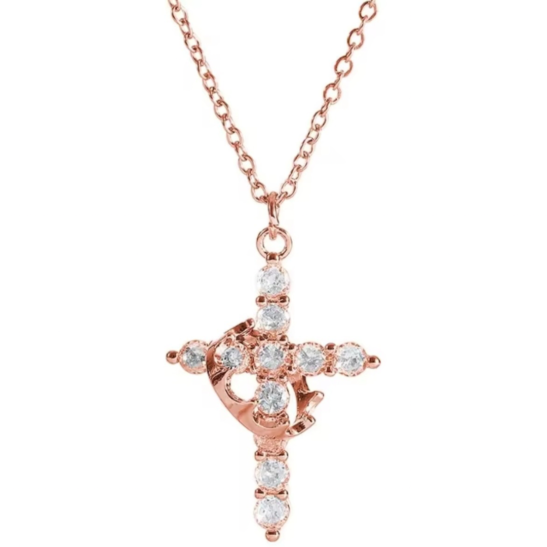 Collar cruz con corona - Eterna Huella