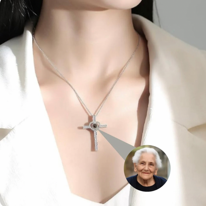 Collar cruz eterna con foto personalizada - Eterna Huella