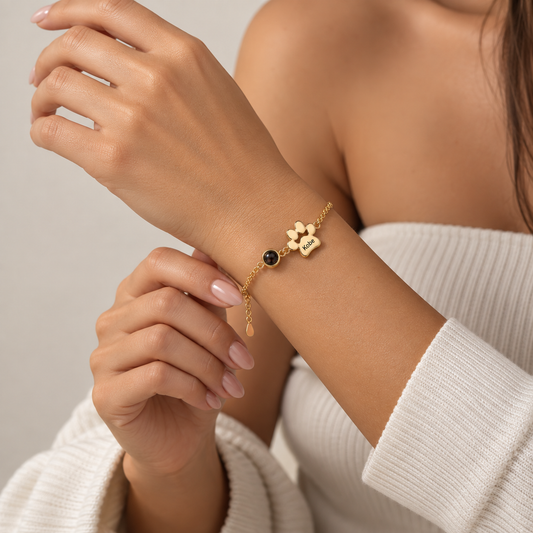 Pulsera huella con nombre y foto