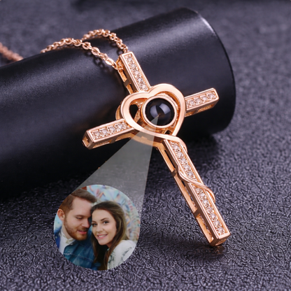 Collar cruz eterna con foto personalizada - Eterna Huella