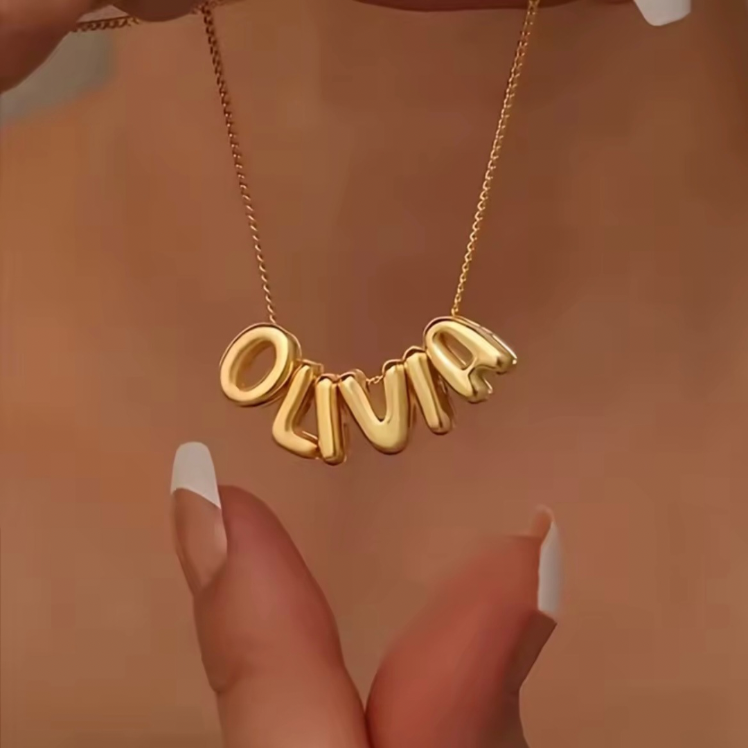 Collar letras burbuja - Eterna Huella