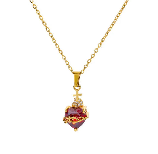 Collar cruz de corazón - Eterna Huella