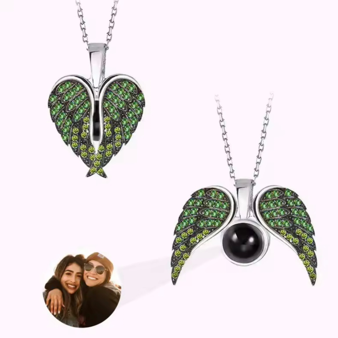 Collar alas de ángel con foto personalizada - Eterna Huella