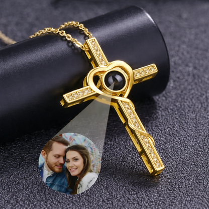 Collar cruz eterna con foto personalizada - Eterna Huella