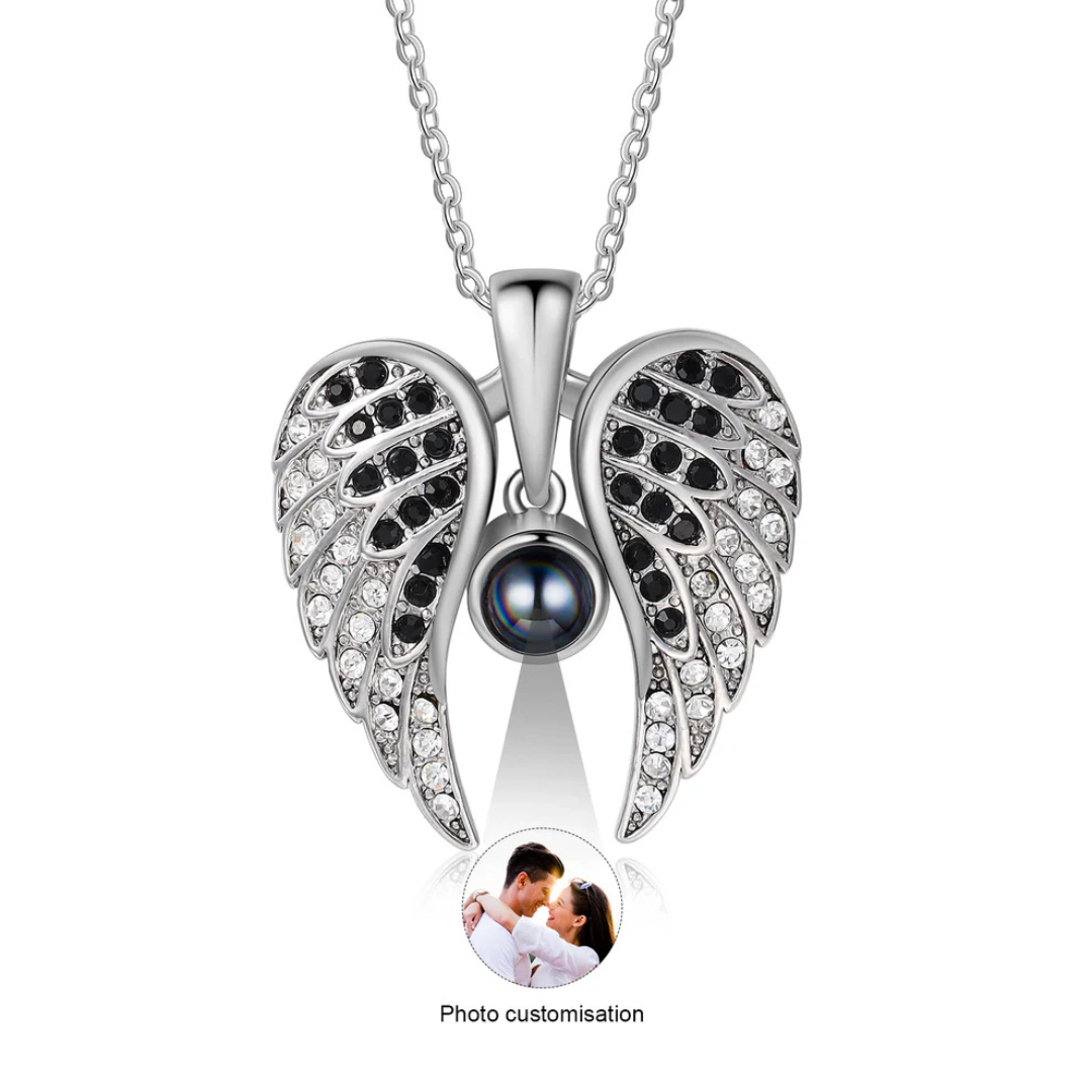 Collar alas de ángel con foto personalizada - Eterna Huella
