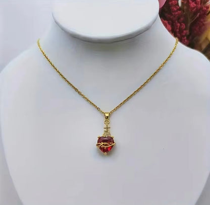 Collar cruz de corazón - Eterna Huella