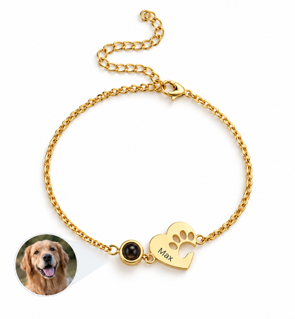 Pulsera corazón Huella con foto proyectada