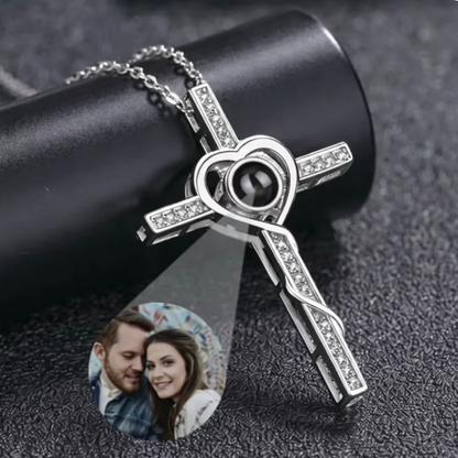 Collar cruz eterna con foto personalizada - Eterna Huella