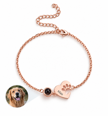 Pulsera corazón Huella con foto proyectada