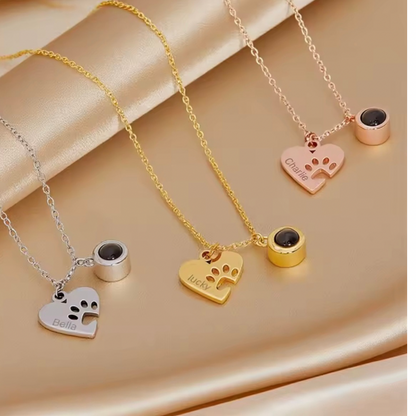 Collar Corazón Huella con foto proyectada - Eterna Huella