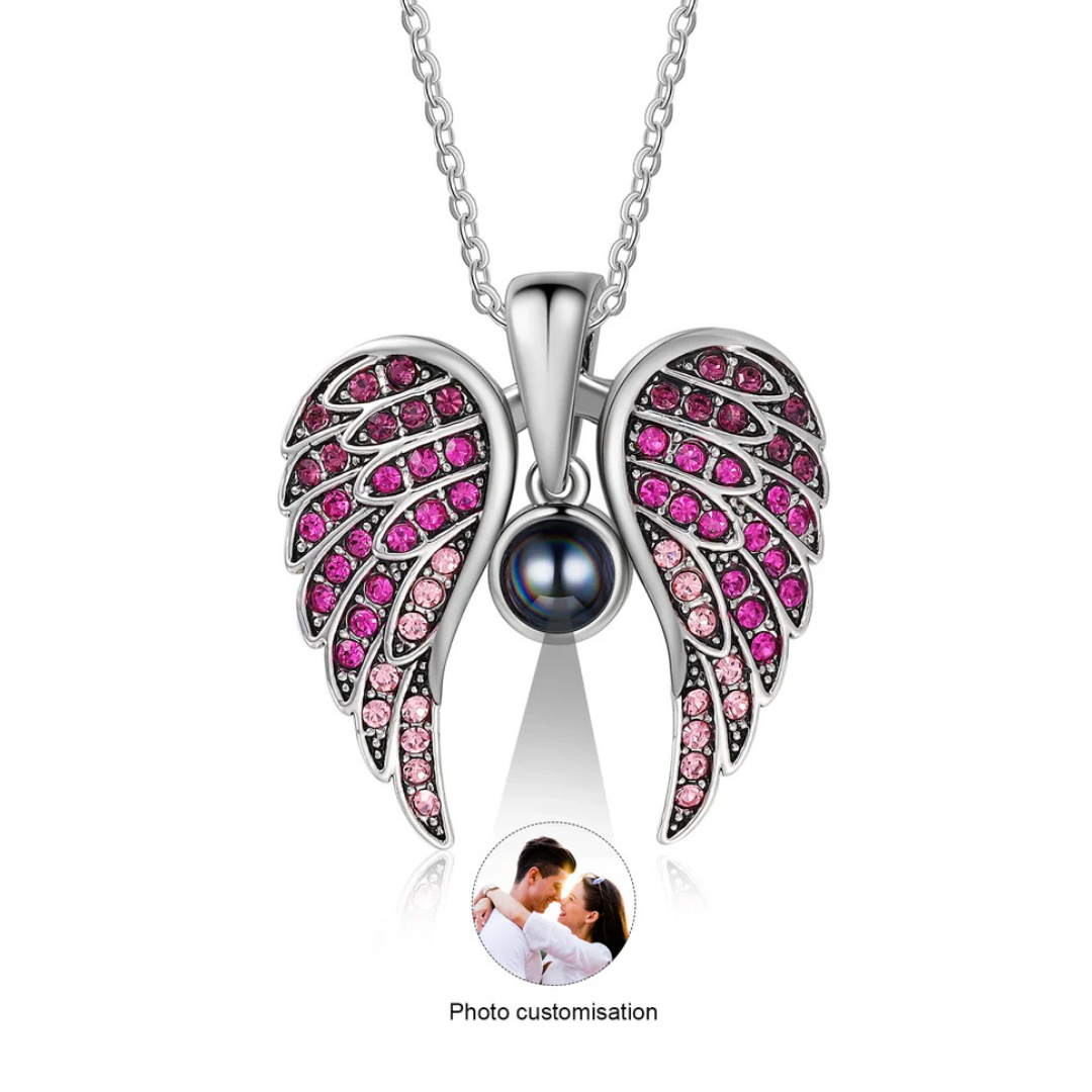 Collar alas de ángel con foto personalizada - Eterna Huella