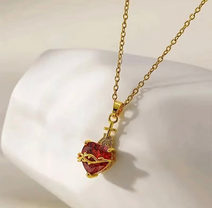 Collar cruz de corazón - Eterna Huella