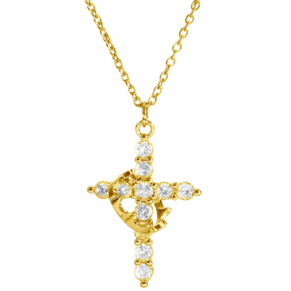 Collar cruz con corona - Eterna Huella