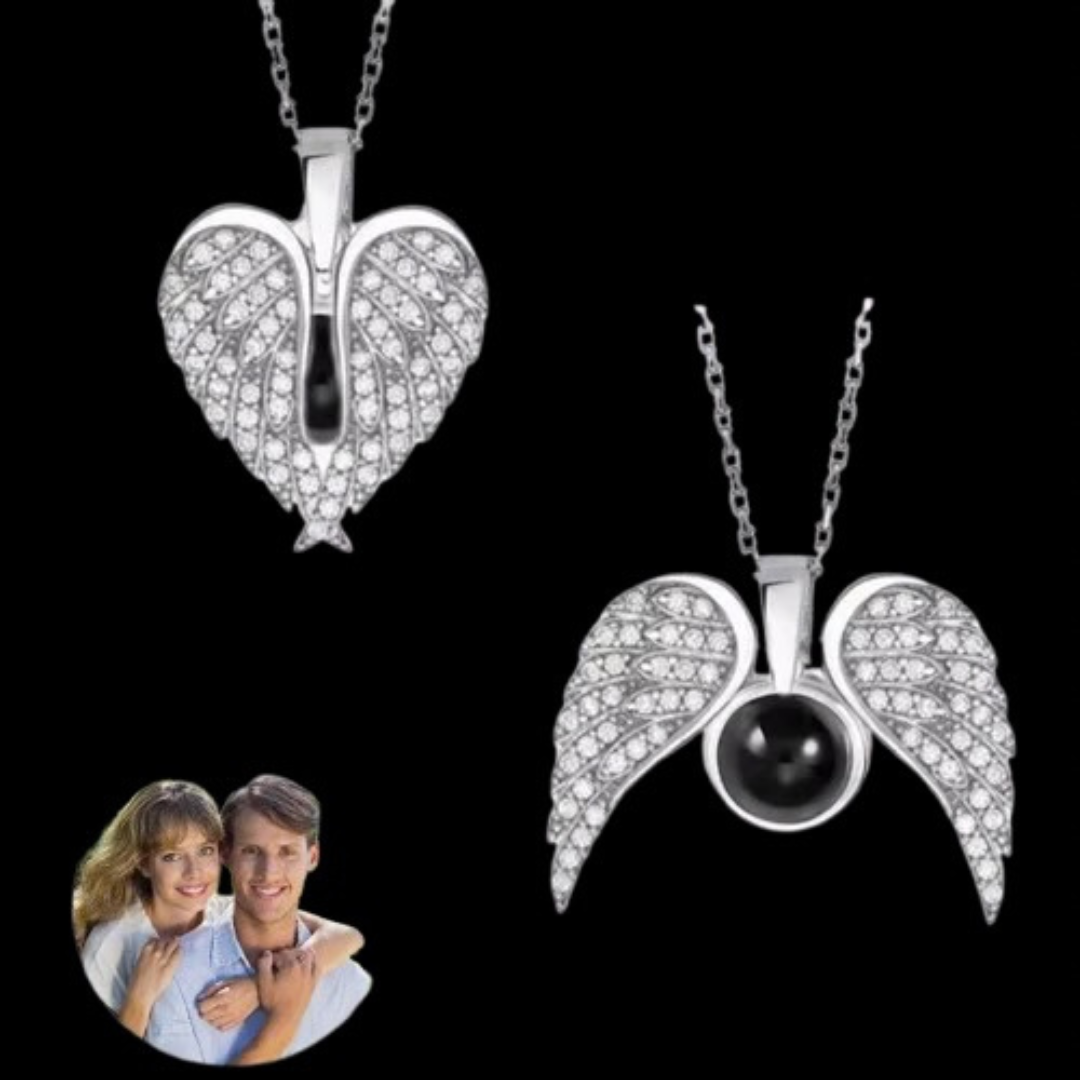 Collar alas de ángel con foto personalizada - Eterna Huella