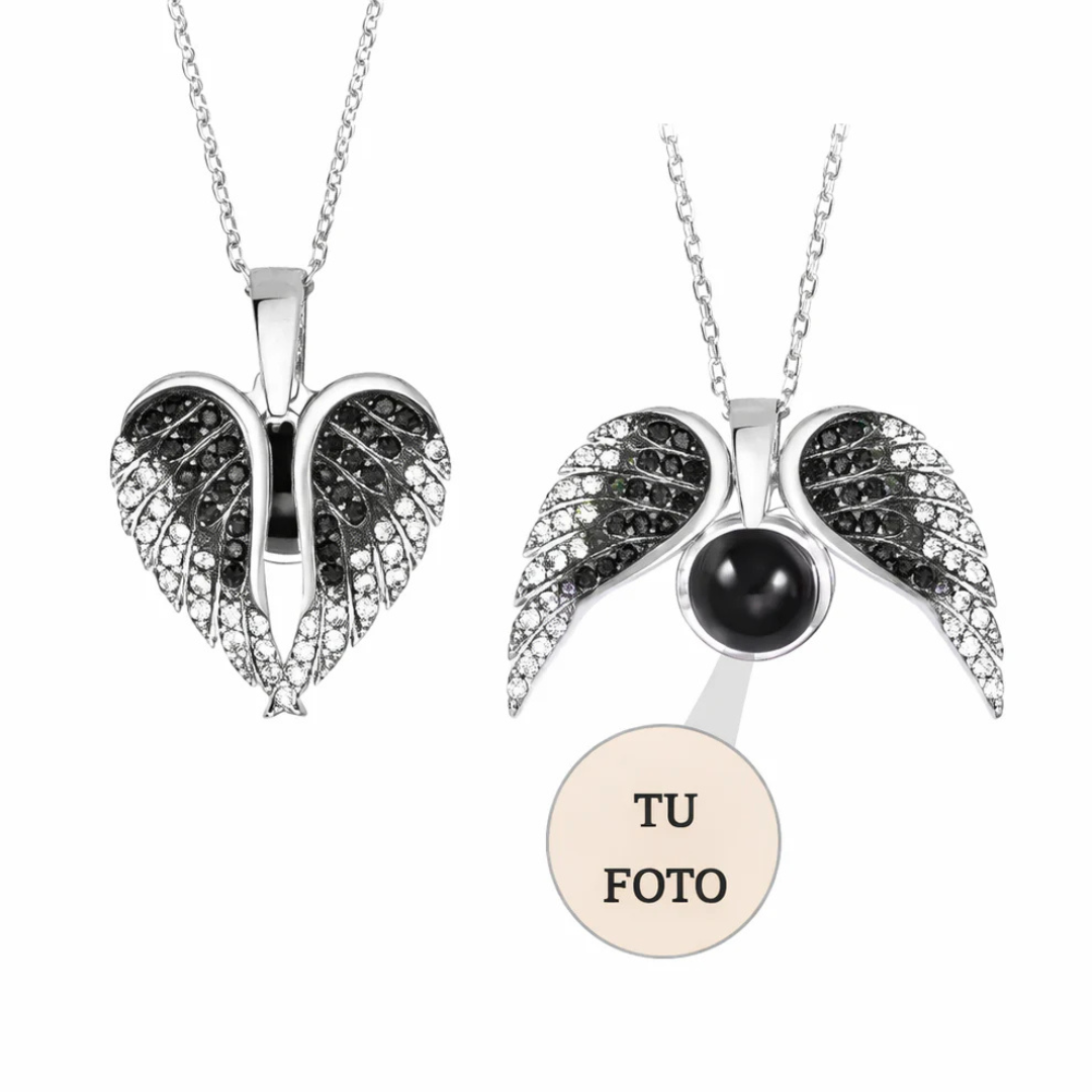 Collar alas de ángel con foto personalizada - Eterna Huella