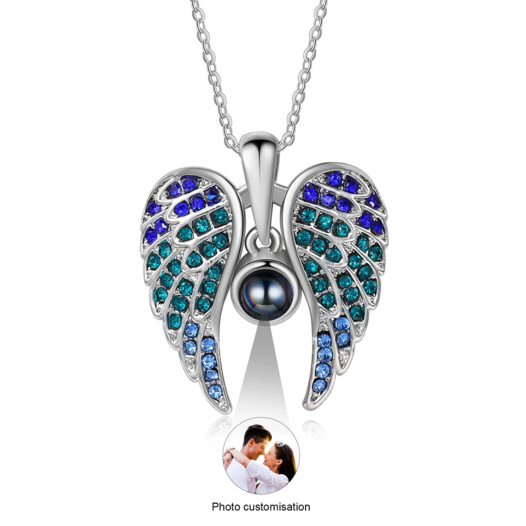 Collar alas de ángel con foto personalizada - Eterna Huella