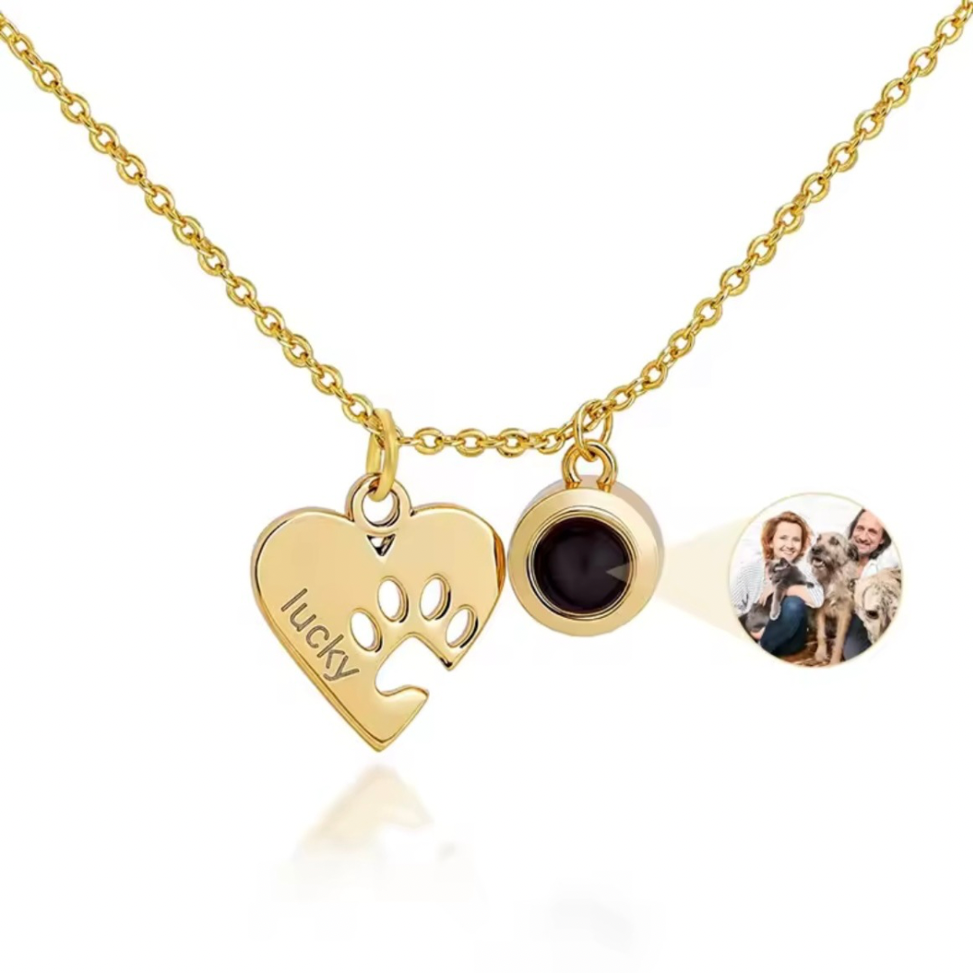 Collar Corazón Huella con foto proyectada - Eterna Huella