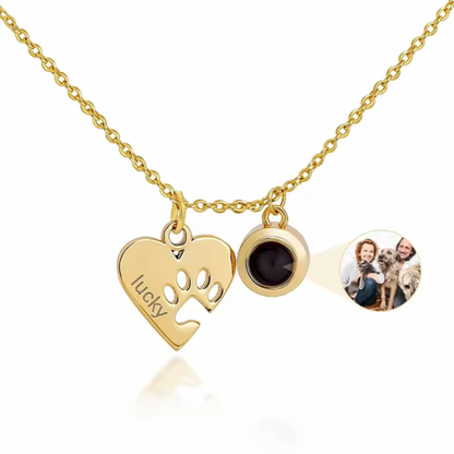 Collar Corazón Huella con foto proyectada - Eterna Huella