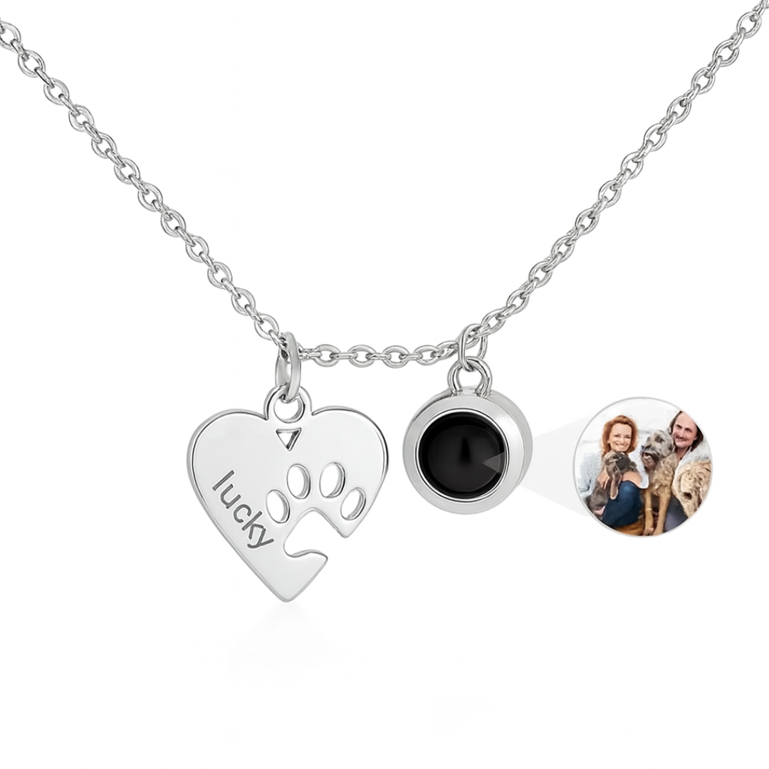 Collar Corazón Huella con foto proyectada - Eterna Huella