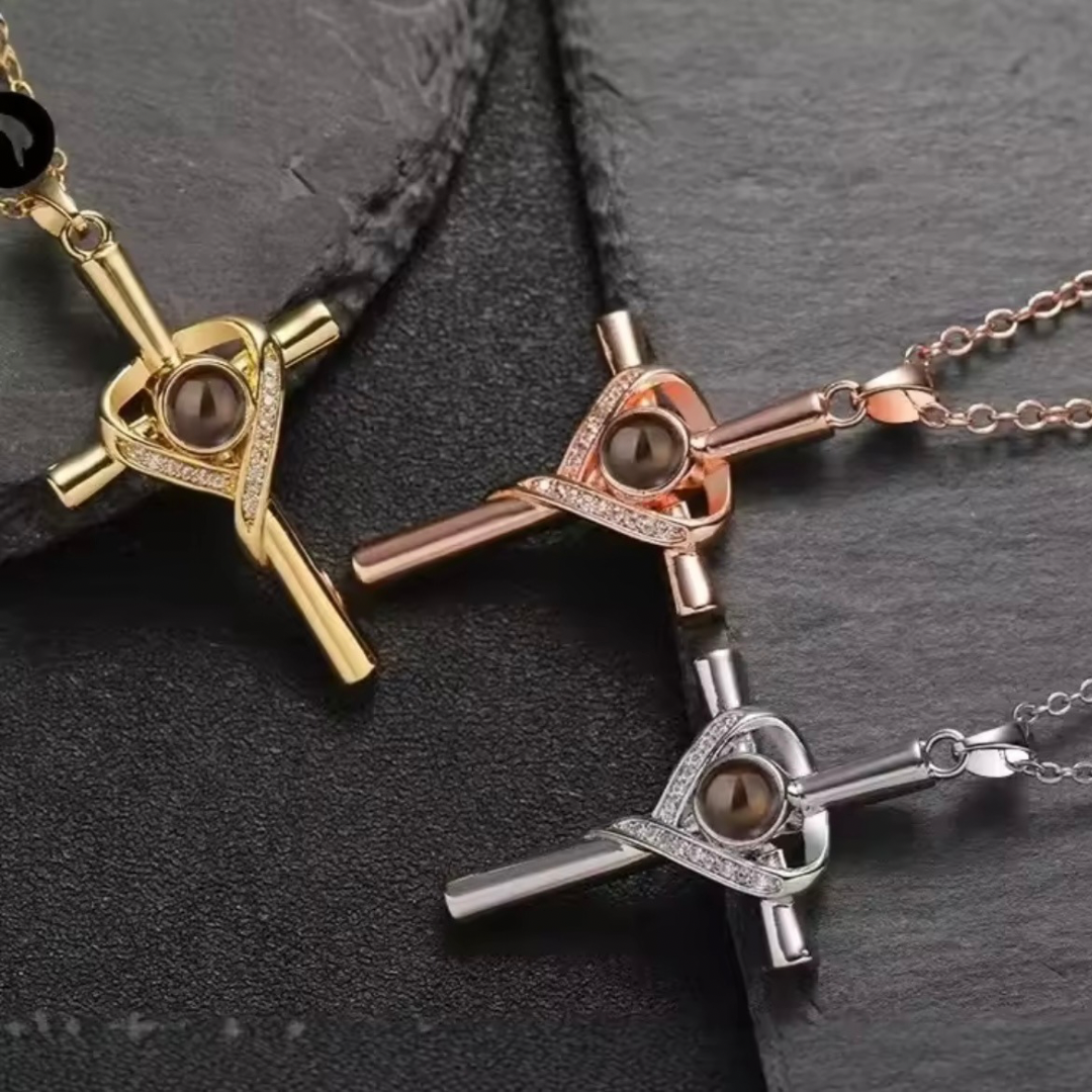 Collar cruz con foto personalizada - Eterna Huella
