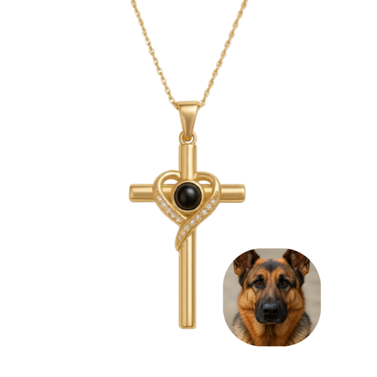 Collar cruz con foto personalizada - Eterna Huella