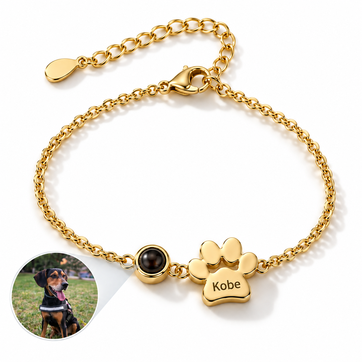 Pulsera huella con nombre y foto