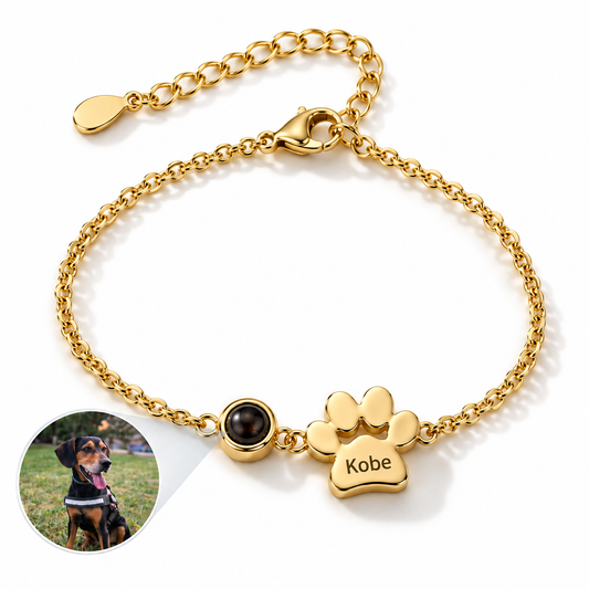 Pulsera huella con nombre y foto