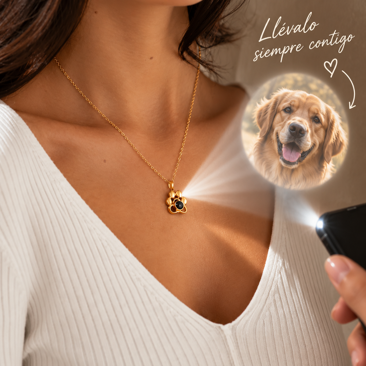 Collar huella con foto personalizada