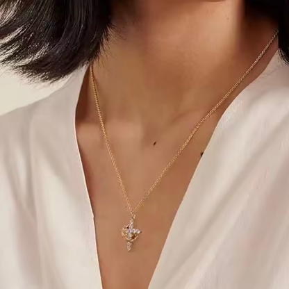 Collar cruz con corona - Eterna Huella