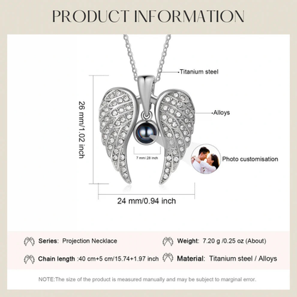 Collar alas de ángel con foto personalizada - Eterna Huella
