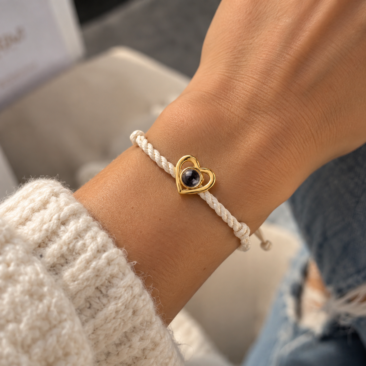 Pulsera corazón con foto personalizada