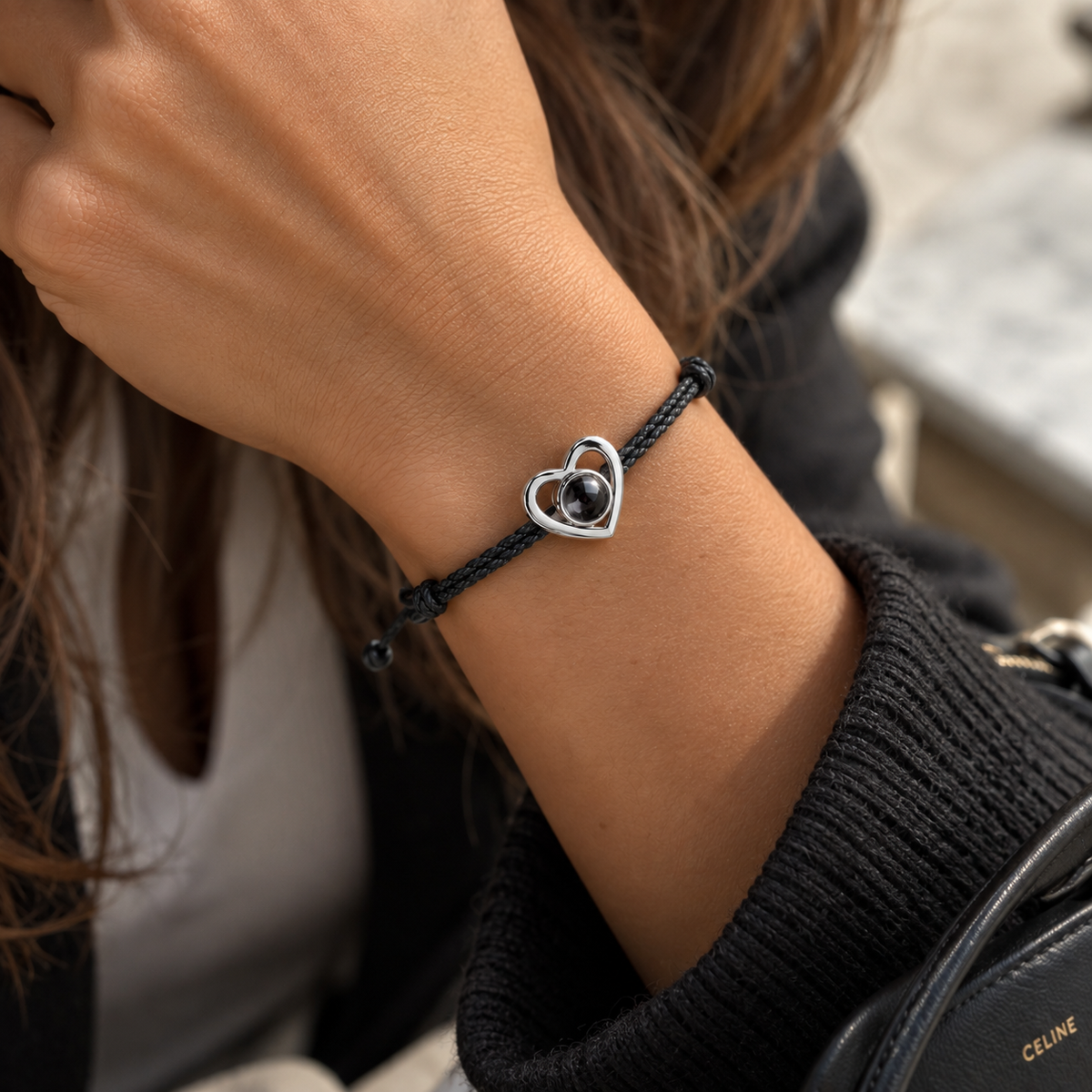 Pulsera corazón con foto personalizada