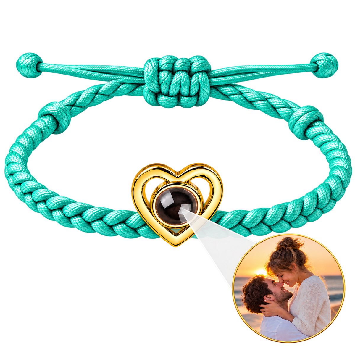 Pulsera corazón con foto personalizada
