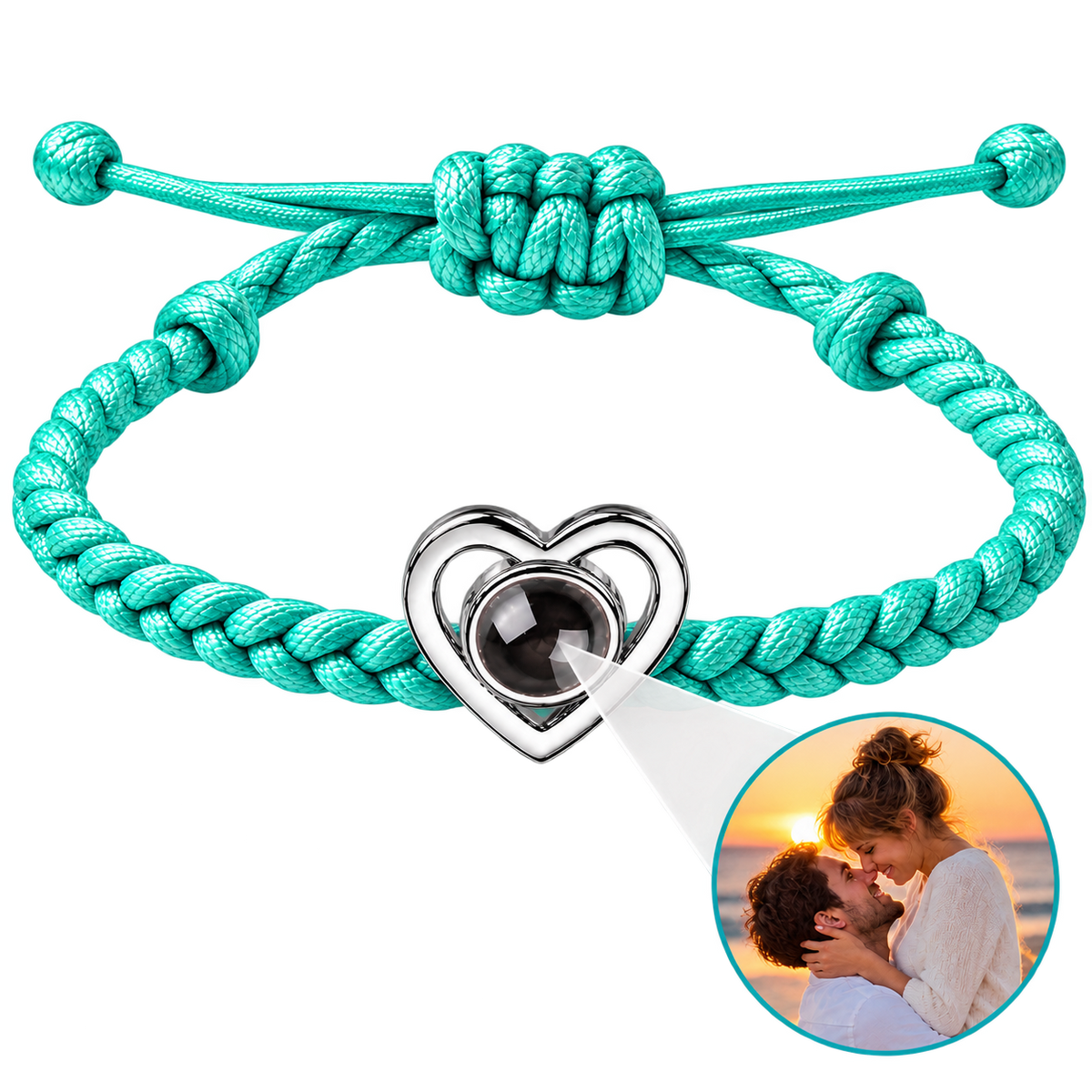 Pulsera corazón con foto personalizada